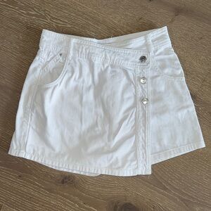 ZARA White Denim Mini Skort size XS